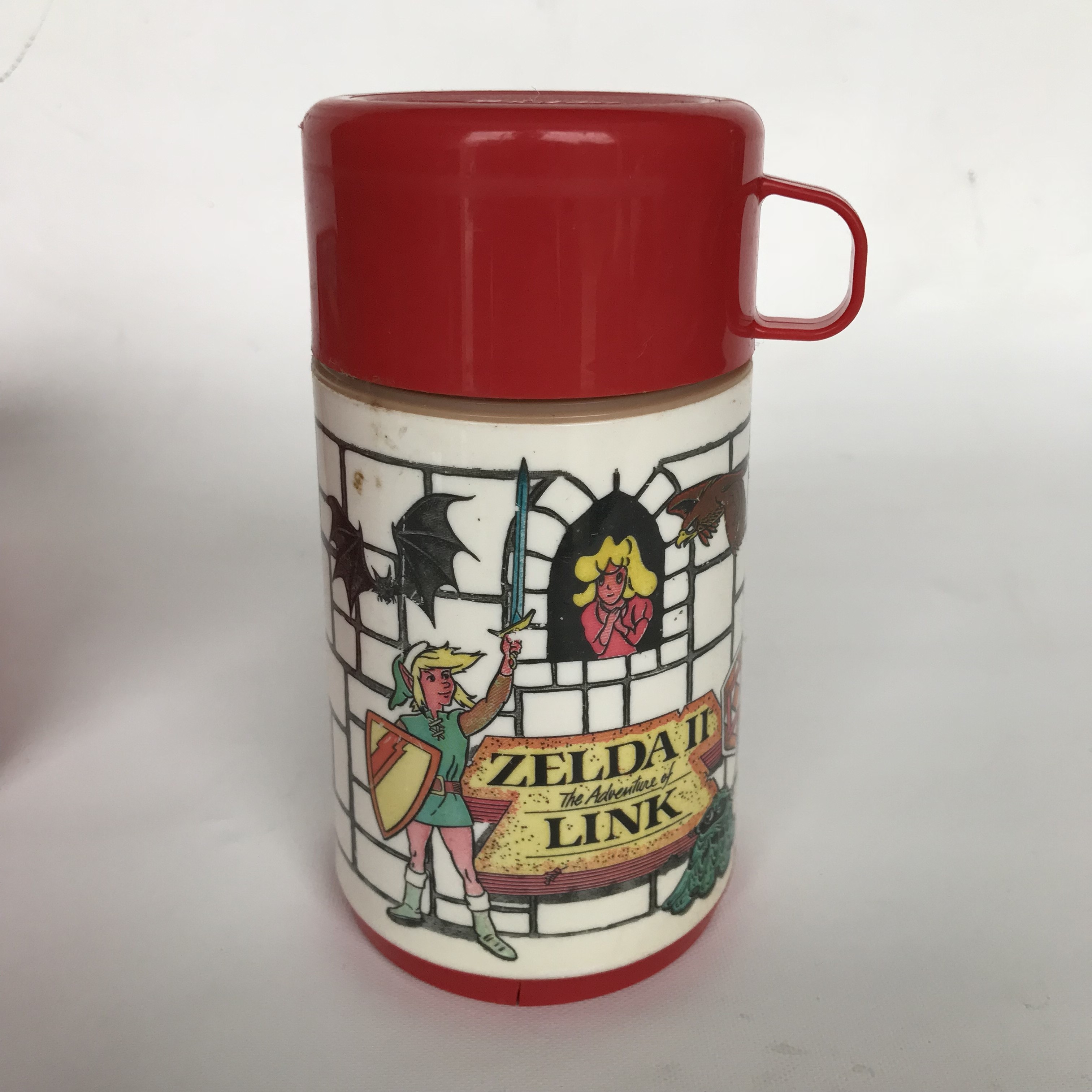 Nintendo Super Mario Bros. 2 & Zelda II Adventures Link VTG Aladdin Thermos  1989